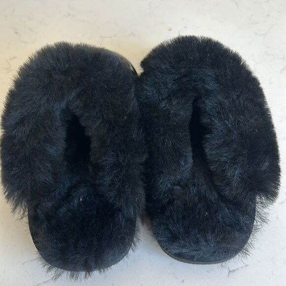 Bear paw Loki Exotic Black Sequin Slippers, Size 6, NWOT - Picture 6 of 12